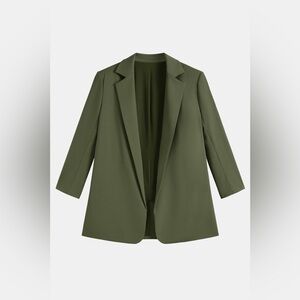 Cupshe x JoJo Olive Green Longline Blazer Size XS NWT